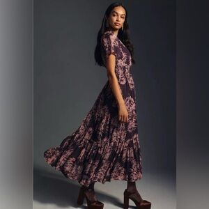 Anthropologie Somerset Elegant Floral Maxi Dress XLP